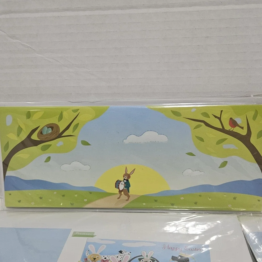 Lot 4 Happy Easter Pop Up With Paper 3d Card Greeting Bunny‎ Envelope Craft Lamb